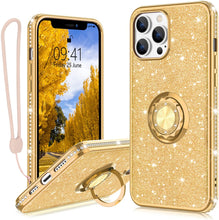 Load image into Gallery viewer, iPhone 13 Pro Ring Stand Case. [Diamond glitter] - Redpepper Cases