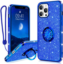 Load image into Gallery viewer, iPhone 13 Pro Ring Stand Case. [Diamond glitter] - Redpepper Cases