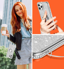 Load image into Gallery viewer, iPhone 13 Pro Ring Stand Case. [Diamond glitter] - Redpepper Cases