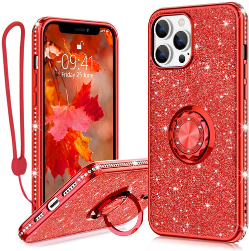 iPhone 13 Pro Ring Stand Case. [Diamond glitter] - Redpepper Cases