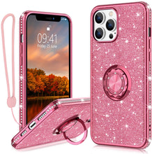 Load image into Gallery viewer, iPhone 13 Pro Ring Stand Case. [Diamond glitter] - Redpepper Cases