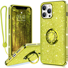 Load image into Gallery viewer, iPhone 13 Pro Ring Stand Case. [Diamond glitter] - Redpepper Cases