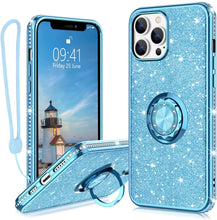 Load image into Gallery viewer, iPhone 13 Pro Ring Stand Case. [Diamond glitter] - Redpepper Cases