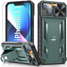 Load image into Gallery viewer, iPhone 13 Rugged Kickstand Slide Shockproof Case - Redpepper Cases