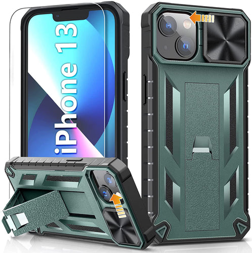 iPhone 13 Rugged Kickstand Slide Shockproof Case - Redpepper Cases