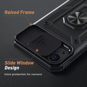iPhone 13 Slide Camera Cover Kickstand Heavy Duty Military Case. - Redpepper Cases