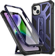 Load image into Gallery viewer, iPhone 14 Built In Screen Protector Full Body Rugged Kickstand Case - Redpepper Cases