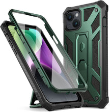 Load image into Gallery viewer, iPhone 14 Built In Screen Protector Full Body Rugged Kickstand Case - Redpepper Cases