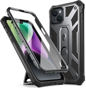 iPhone 14 Built In Screen Protector Full Body Rugged Kickstand Case - Redpepper Cases