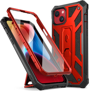 iPhone 14 Built In Screen Protector Full Body Rugged Kickstand Case - Redpepper Cases