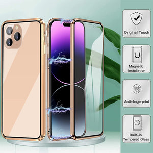 iPhone 14 Double Sided Clear Tempered Glass Magnetic Case - Redpepper Cases