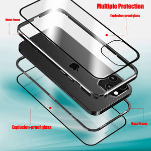 iPhone 14 Double Sided Clear Tempered Glass Magnetic Case - Redpepper Cases