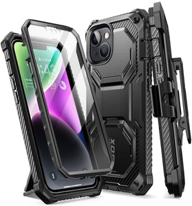 iPhone 14 Full Body Holster Bumper Built in Screen Protector & Kickstand Case - Redpepper Cases