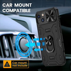 iPhone 14 Kickstand Slide Camera Cover Built in 360° Rotate Ring Case - Redpepper Cases