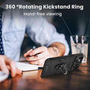 iPhone 14 Kickstand Slide Camera Cover Built in 360° Rotate Ring Case - Redpepper Cases
