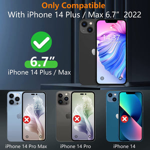 iPhone 14 Max Case, Translucent Aluminum Alloy Button,3 Pack Black - Redpepper Cases