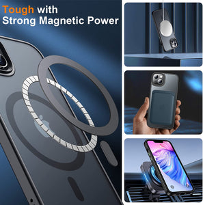 iPhone 14 Max Case, Translucent Aluminum Alloy Button,3 Pack Black - Redpepper Cases