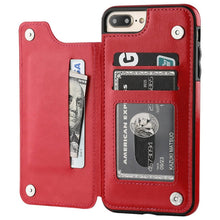 Load image into Gallery viewer, iPhone 14 Max Leather Retro Card Holder Flip Mini Wallet Case - Redpepper Cases