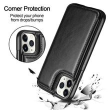 Load image into Gallery viewer, iPhone 14 Max Leather Retro Card Holder Flip Mini Wallet Case - Redpepper Cases