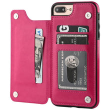 Load image into Gallery viewer, iPhone 14 Max Leather Retro Card Holder Flip Mini Wallet Case - Redpepper Cases