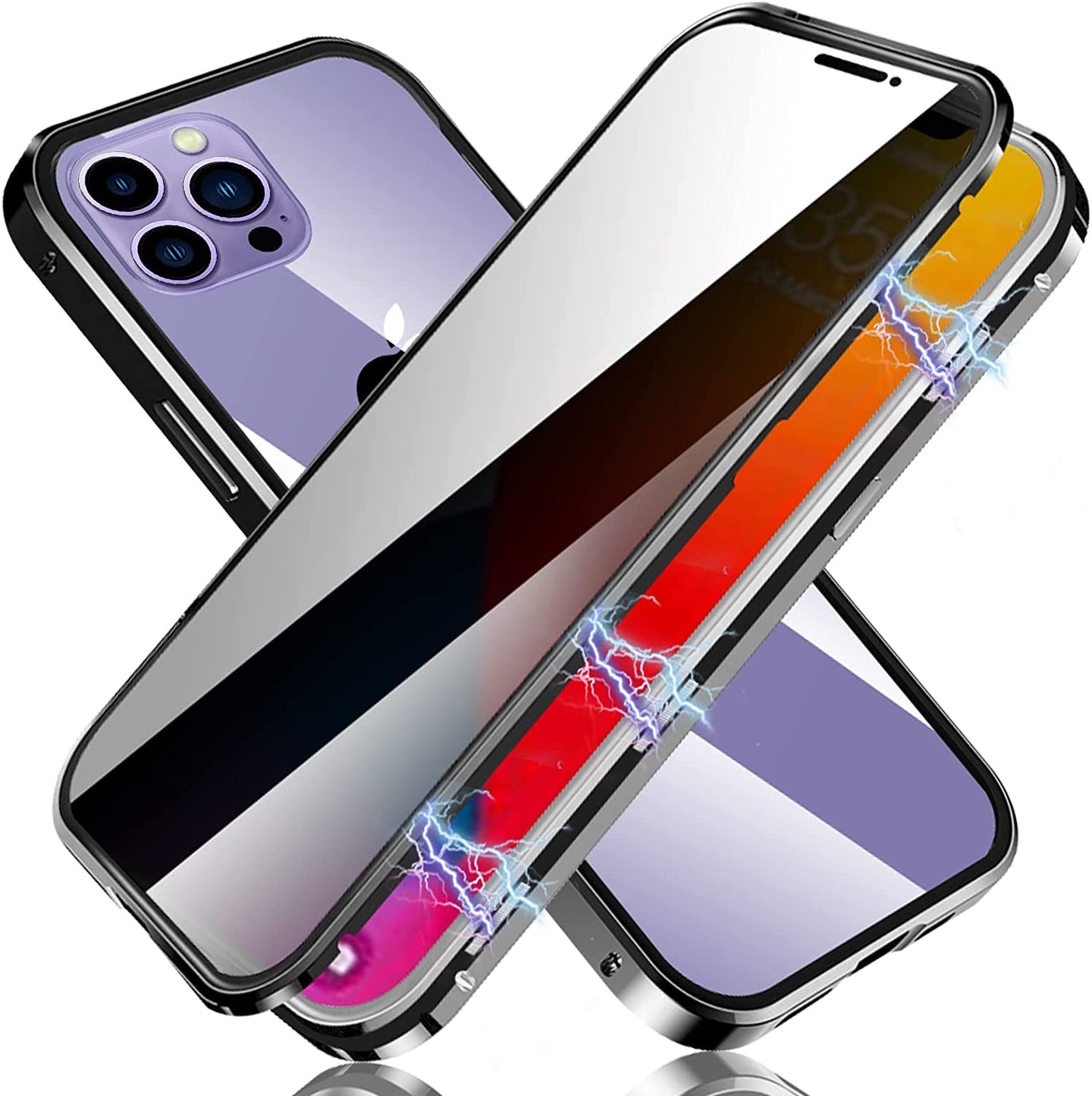 iPhone 14 Pro Anti Peeping Double Sided Tempered Glass Magnetic Case - Redpepper Cases