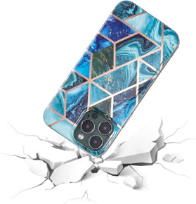 iPhone 14 Pro Marble Geometric Pattern Flexible Silicone Protective Case Woman/Girl - Redpepper Cases