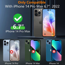 Load image into Gallery viewer, iPhone 14 Pro Max Case, 3 Pack Tempered Glass Screen Protector Matte Case Black - Redpepper Cases