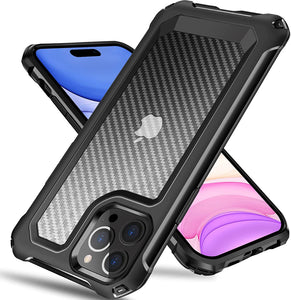 iPhone 14 Pro Max Case Hard Carbon Fiber Back Case - Redpepper Cases