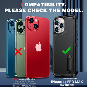 iPhone 14 Pro Max Case Military Grade Shockproof Heavy Duty Protection Black - Redpepper Cases