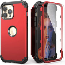 Load image into Gallery viewer, iPhone 14 Pro Max Case with Tempered Glass Screen Protector - Redpepper Cases