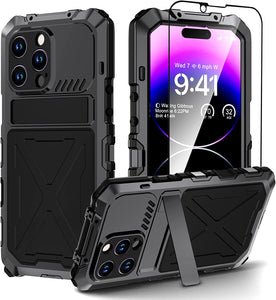 iPhone 14 Pro Metal Built in Kickstand Rugged Heavy Duty Case - Redpepper Cases