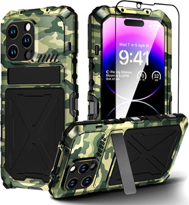 iPhone 14 Pro Metal Built in Kickstand Rugged Heavy Duty Case - Redpepper Cases