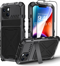 Load image into Gallery viewer, iPhone 14 Pro Metal Built in Kickstand Rugged Heavy Duty Case - Redpepper Cases