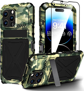 iPhone 14 Pro Metal Built in Kickstand Rugged Heavy Duty Case - Redpepper Cases