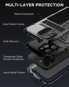 iPhone 14 Pro Metal Built in Kickstand Rugged Heavy Duty Case - Redpepper Cases