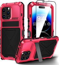 Load image into Gallery viewer, iPhone 14 Pro Metal Built in Kickstand Rugged Heavy Duty Case - Redpepper Cases
