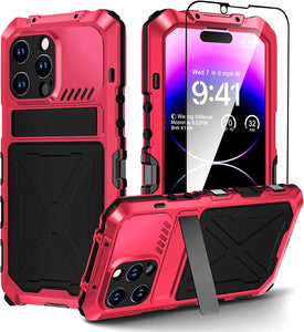 iPhone 14 Pro Metal Built in Kickstand Rugged Heavy Duty Case - Redpepper Cases