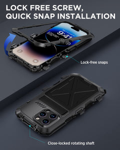 iPhone 14 Pro Metal Built in Kickstand Rugged Heavy Duty Case - Redpepper Cases