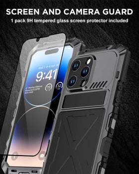 iPhone 14 Pro Metal Built in Kickstand Rugged Heavy Duty Case - Redpepper Cases