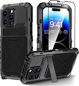 iPhone 14 Pro Metal Built in Kickstand Rugged Heavy Duty Case - Redpepper Cases