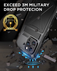 iPhone 14 Pro Metal Built in Kickstand Rugged Heavy Duty Case - Redpepper Cases