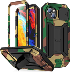 iPhone 14 Pro Metal Camera Cover Military Grade Aluminum Heavy Duty Kickstand Case - Redpepper Cases