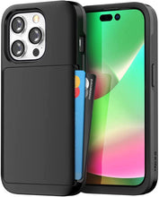 Load image into Gallery viewer, iPhone 14 Pro Shock Resistant Hard Double Layer Card Holder Wallet case - Redpepper Cases