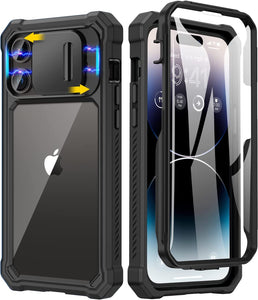 iPhone 14 Pro Slide Camera Cover & Built in Screen Protector Heavy Duty Case - Redpepper Cases