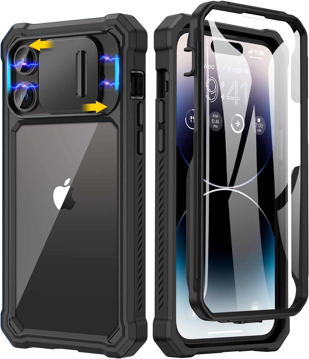 iPhone 14 Pro Slide Camera Cover & Built in Screen Protector Heavy Duty Case - Redpepper Cases