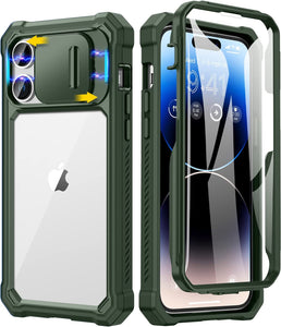 iPhone 14 Pro Slide Camera Cover & Built in Screen Protector Heavy Duty Case - Redpepper Cases