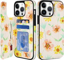 Load image into Gallery viewer, iPhone 14 Pro Wallet Card Slots Double Magnetic Clasp Case - Redpepper Cases