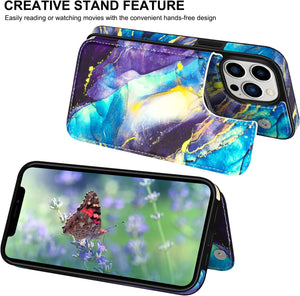 iPhone 14 Pro Wallet Card Slots Double Magnetic Clasp Case - Redpepper Cases
