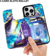 Load image into Gallery viewer, iPhone 14 Pro Wallet Card Slots Double Magnetic Clasp Case - Redpepper Cases