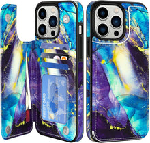 Load image into Gallery viewer, iPhone 14 Pro Wallet Card Slots Double Magnetic Clasp Case - Redpepper Cases